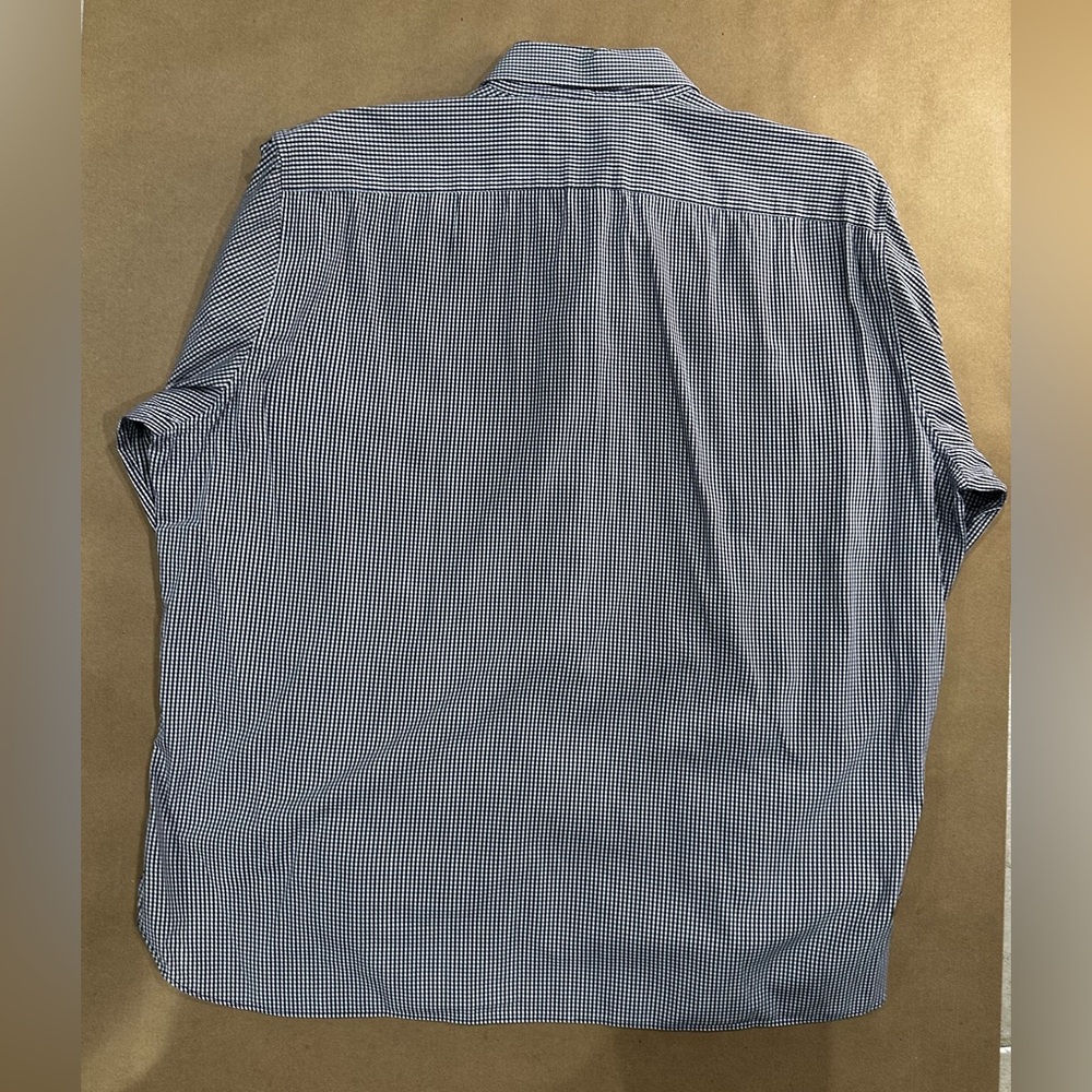 🔹 John Varvatos Regular Fit Button-Up Shirt – Blue Checkered – Size 17 34/35 🔹 - Picture 2 of 9